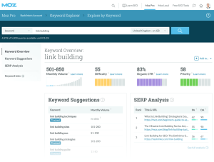 Moz SERP analysis