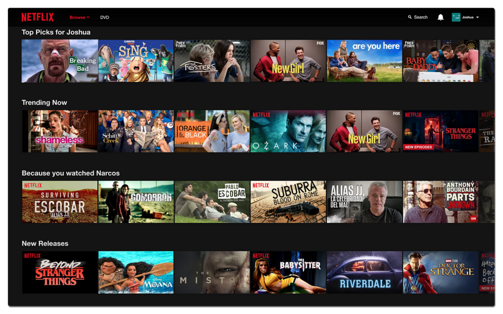 Netflix Recommendation Section