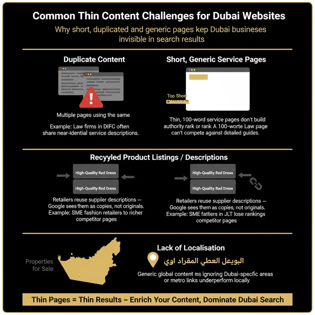 Common Thin Content Challenges for Dubai Websites
