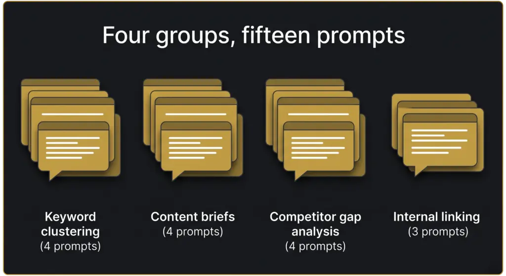 15 Claude Prompts for SEO Keyword Research and Content Briefs